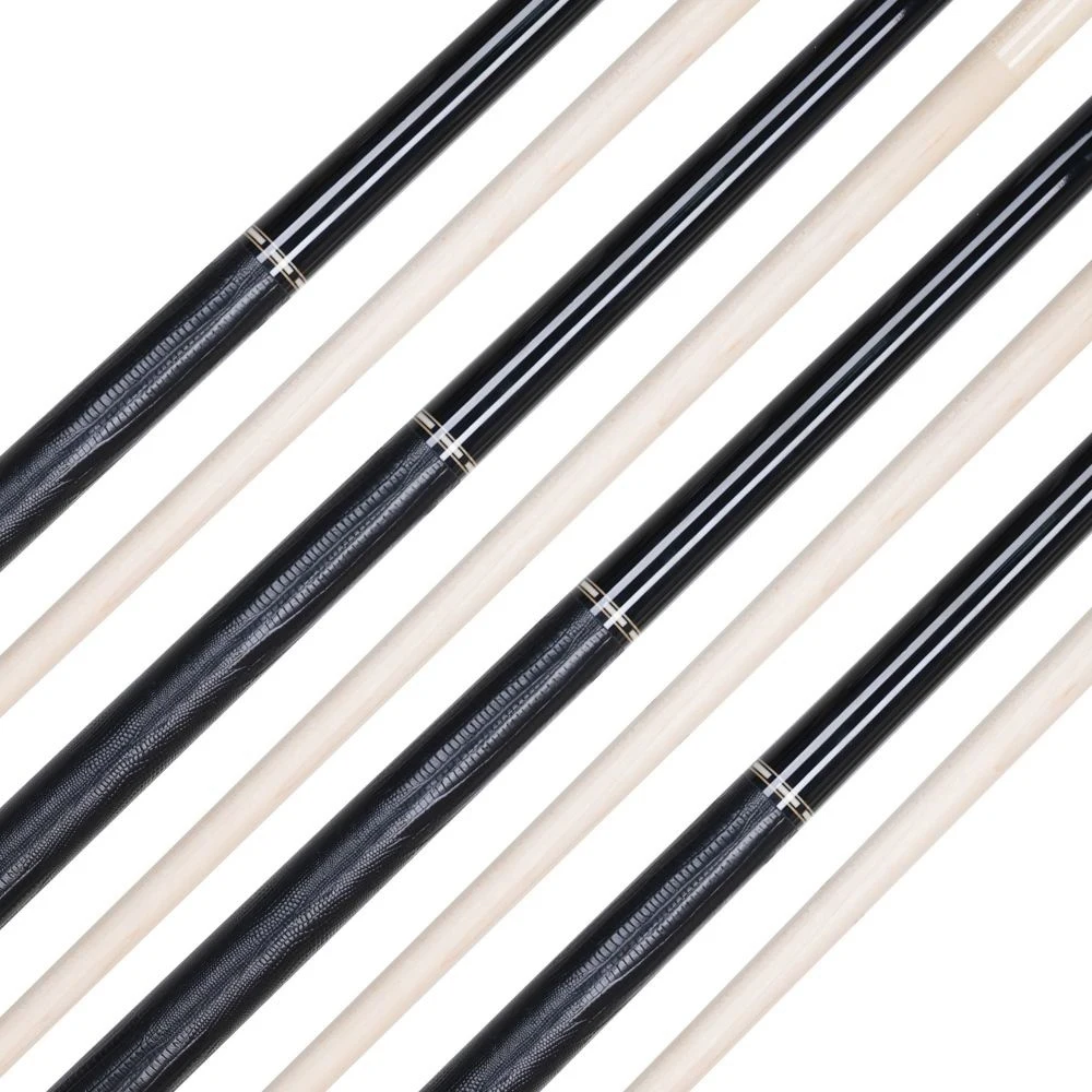 Billiard Sticker Pool Cue Ebony Wood Leather Warp 12.5mm Tip Size Hard Maple Shaft  58 Inches