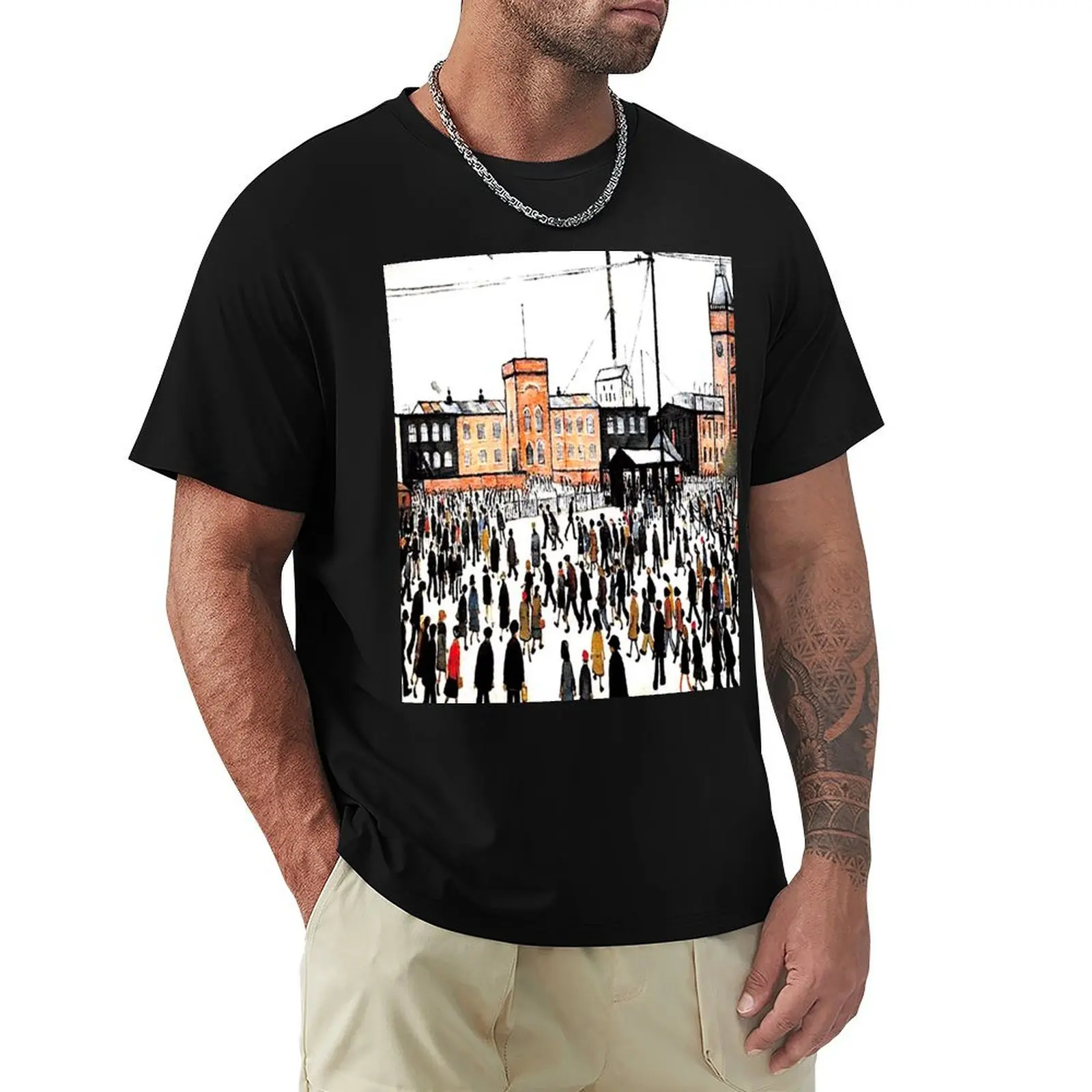 

l s lowry 1887 1976 C N 9 T-Shirt summer top plus size clothes fruit of the loom mens t shirts