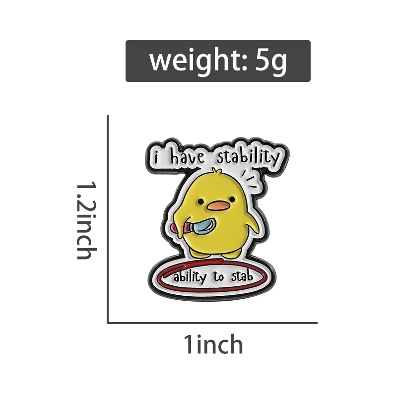 لدي ثبات لطعن المينا دبوس مخصص روح الدعابة الأصفر الفرخ إغاظة يقتبس دبابيس شارة التلبيب مجوهرات الكرتون