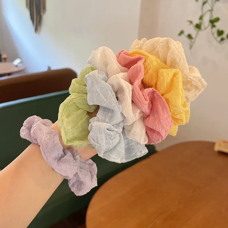 4-7pcs/set Candy Color Hair Scrunchies for Women Girls Cute Elastic Hair Ties Bands Headband Rubber Bands Hair Accessories image 3