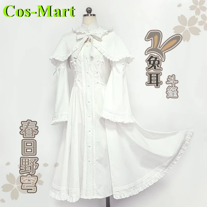 

Cos-Mart Hot Game Yosuga No Sora Kasugano Sora Cosplay Costume Rabbit Ears Cape Dress White Dress Party Role Play Clothing