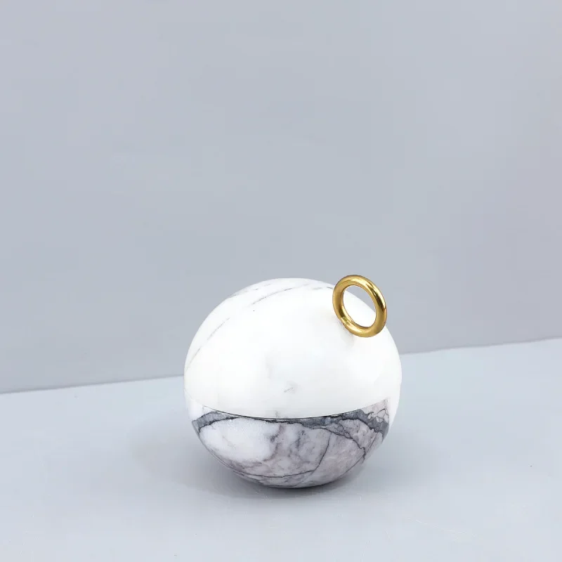 Wabi-sabi style marble spherical storage jar,flameless essential oil diffuser,home soft decoration,Nordic-style home decoration