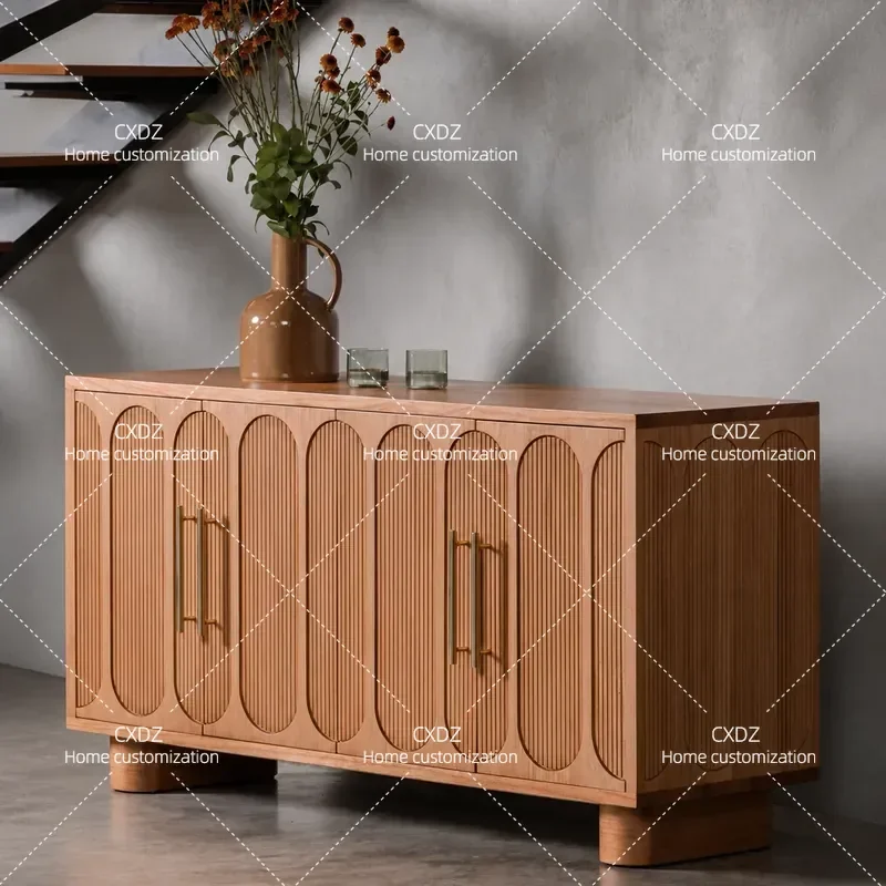 Modern Simple Solid Wood Dining Side Cabinet Living Room Wall Storage Unit Locker
