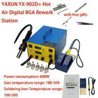 YAXUN YX-902D+ SMD Rework Soldering Station Hot Air Soldering Iron LCD Digital Display Welding Station for PCB IC Repair