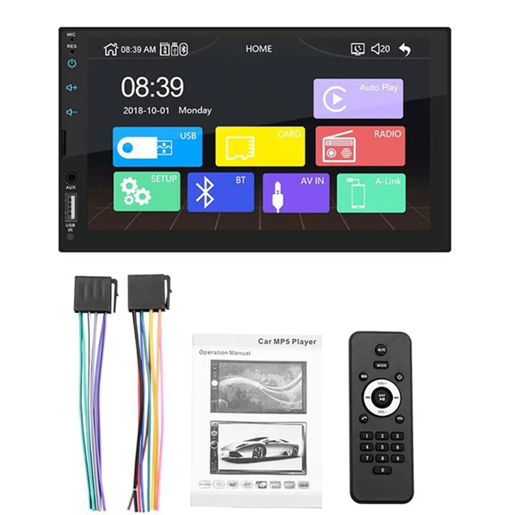 

2 Din Carplay Car Radio Bluetooth Android Auto Stereo Receiver 7inch Touch Screen MP5 Player USB ISO Audio System X2