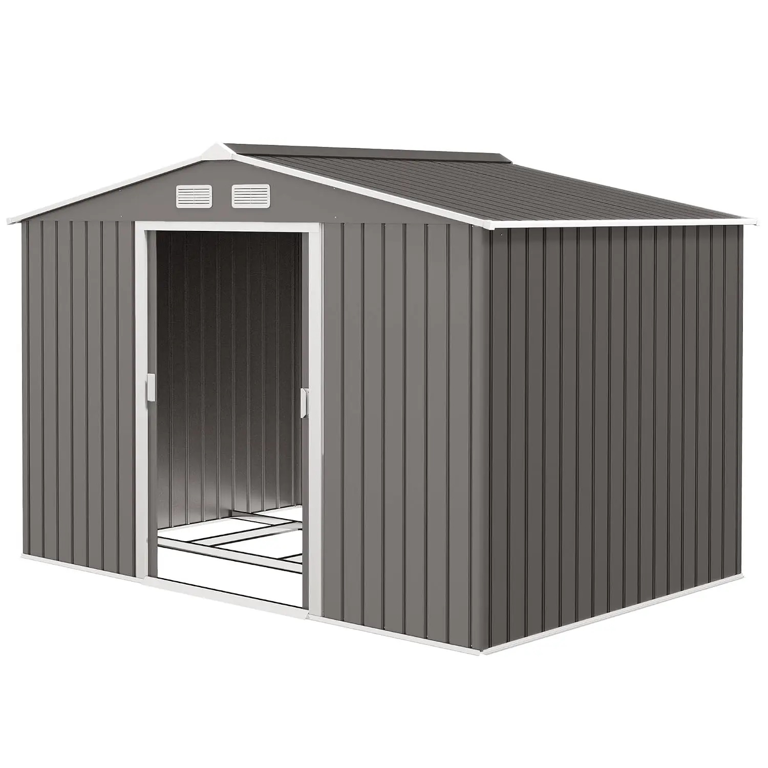 9x6 FT Metal Garden Storage Shed with Foundation Kit, Customized