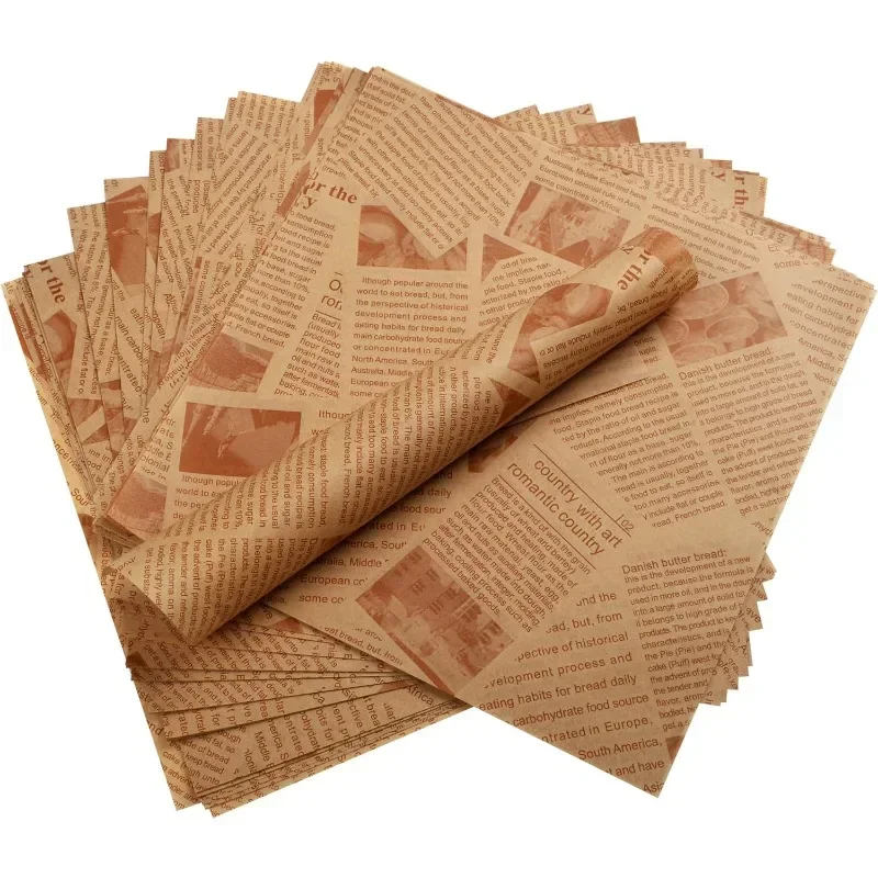 Papel a prueba de aceite para envolver hamburguesas, pan, comida frita, sándwich, freidora, accesorios de placa de papel para hornear al aire, 100/1000 Uds.