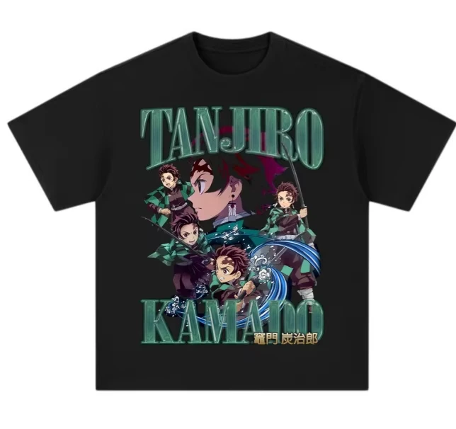 Camiseta de Anime de Manga Corta con Estampado de Tanjiro Nezuko, Novedad 2026, Superventas, Temática Anime Devil Killer