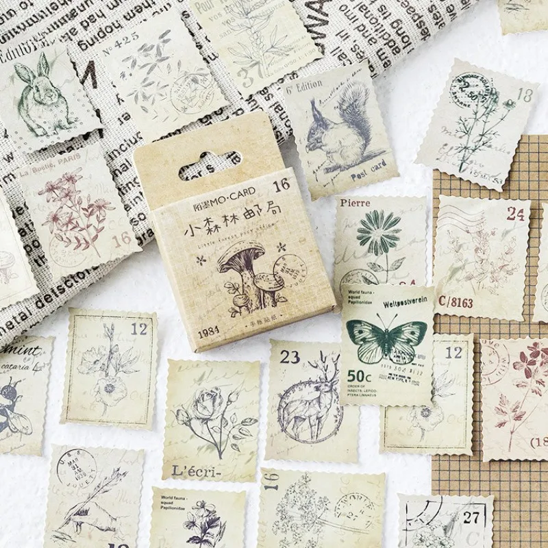 46pcs/box Kawaii Little Forest Post Office Mini Paper Sticker Decoration DIY Ablum Diary Scrapbooking Label Sticker Stationery