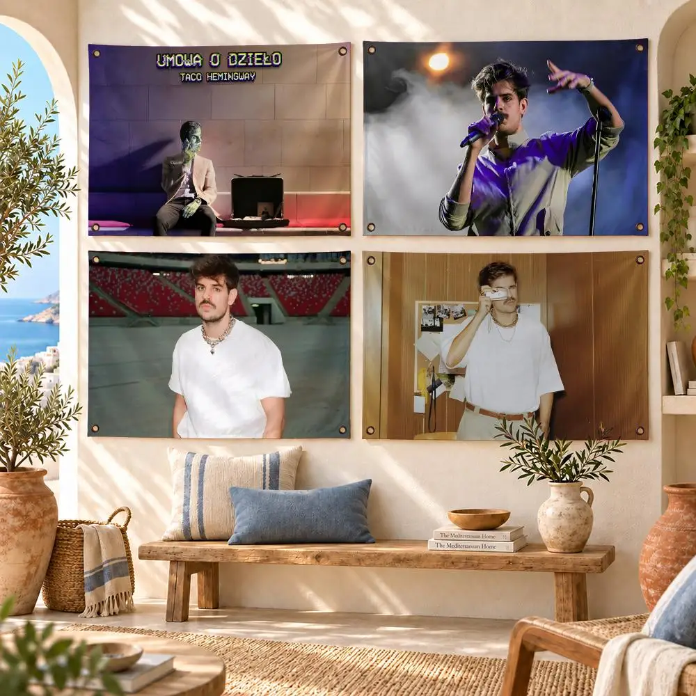 Taco Hemingway Rapper Flags Flag Soft skin-friendly Durable Tapestry Outdoor party Home living room bedroom Decoration