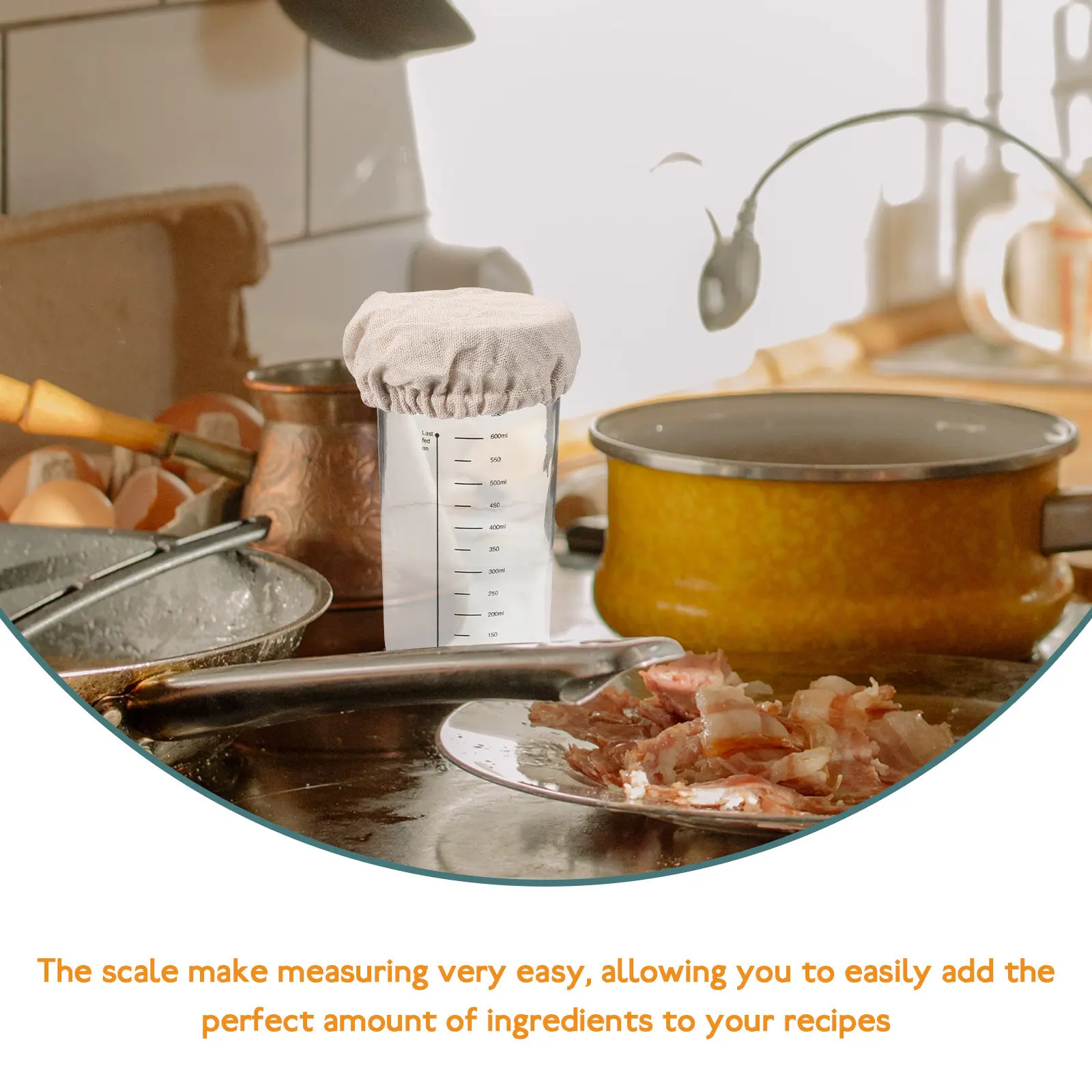 

Набор из 1 профессиональной стеклянной банки для закваски с мерной шкалой, большой емкости, герметичная емкость для хранения для использования на кухне