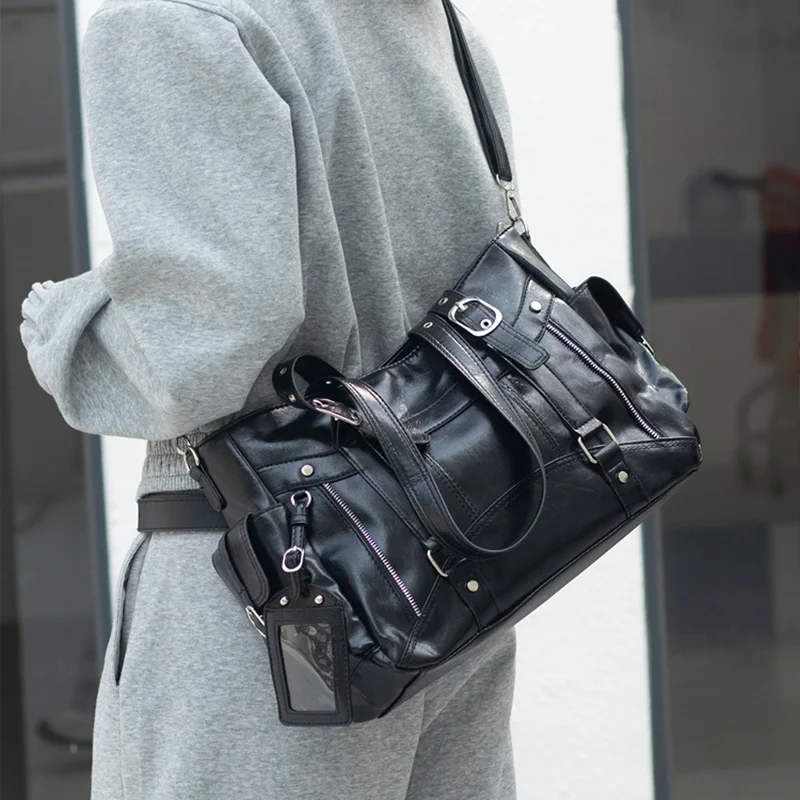 

Женская винтажная сумка через плечо Y2k, новая модная однотонная сумка-тоут, роскошная дизайнерская сумка, повседневная сумка через плечо с несколькими карманами