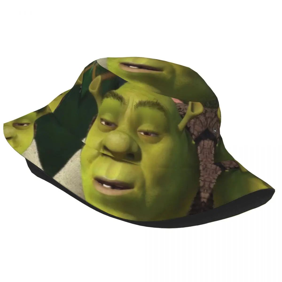 Style Shreks Meme Squinting Bucket Hats Men Women Packable Anime Fishing Cap Summer Beach Vacation Getaway Headwear Panama Hat
