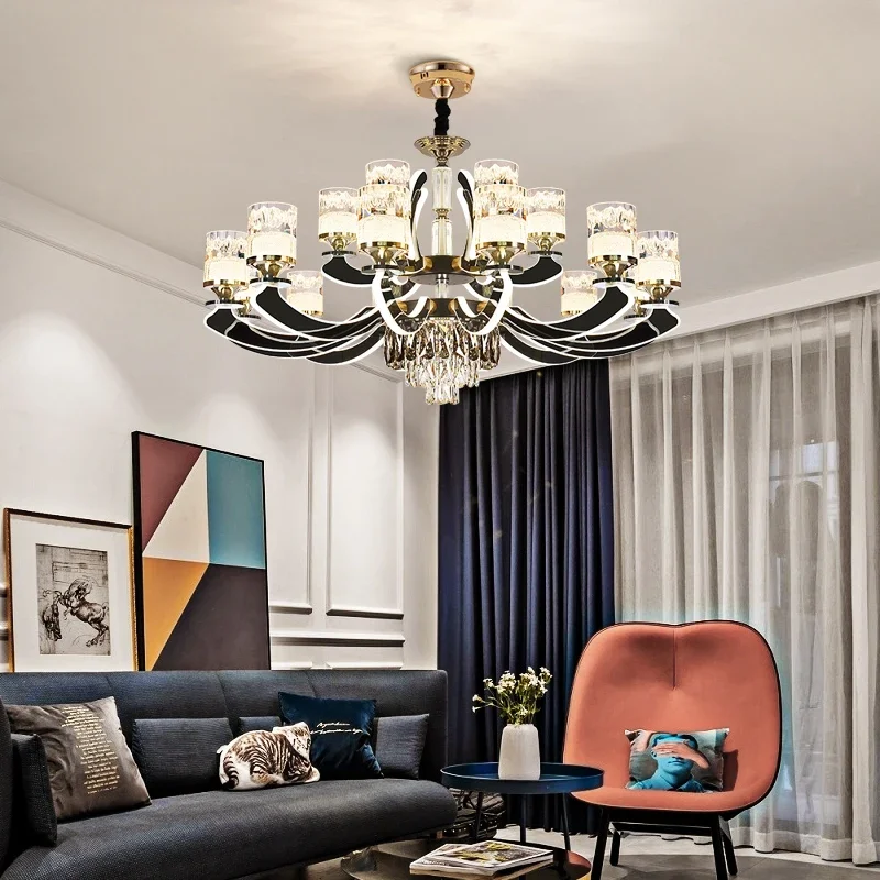 Woonkamer kristallen lamp licht luxe sfeer moderne eenvoudige restaurantlamp