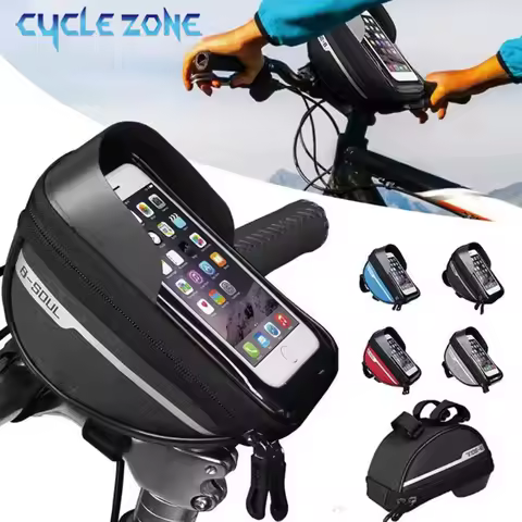 Touch Screen Bike Frame Bag Bicycle Handlebar Bag Front Top Tube Bike Phone Holder Bag MTB Road Bicycle Cycling Accessories