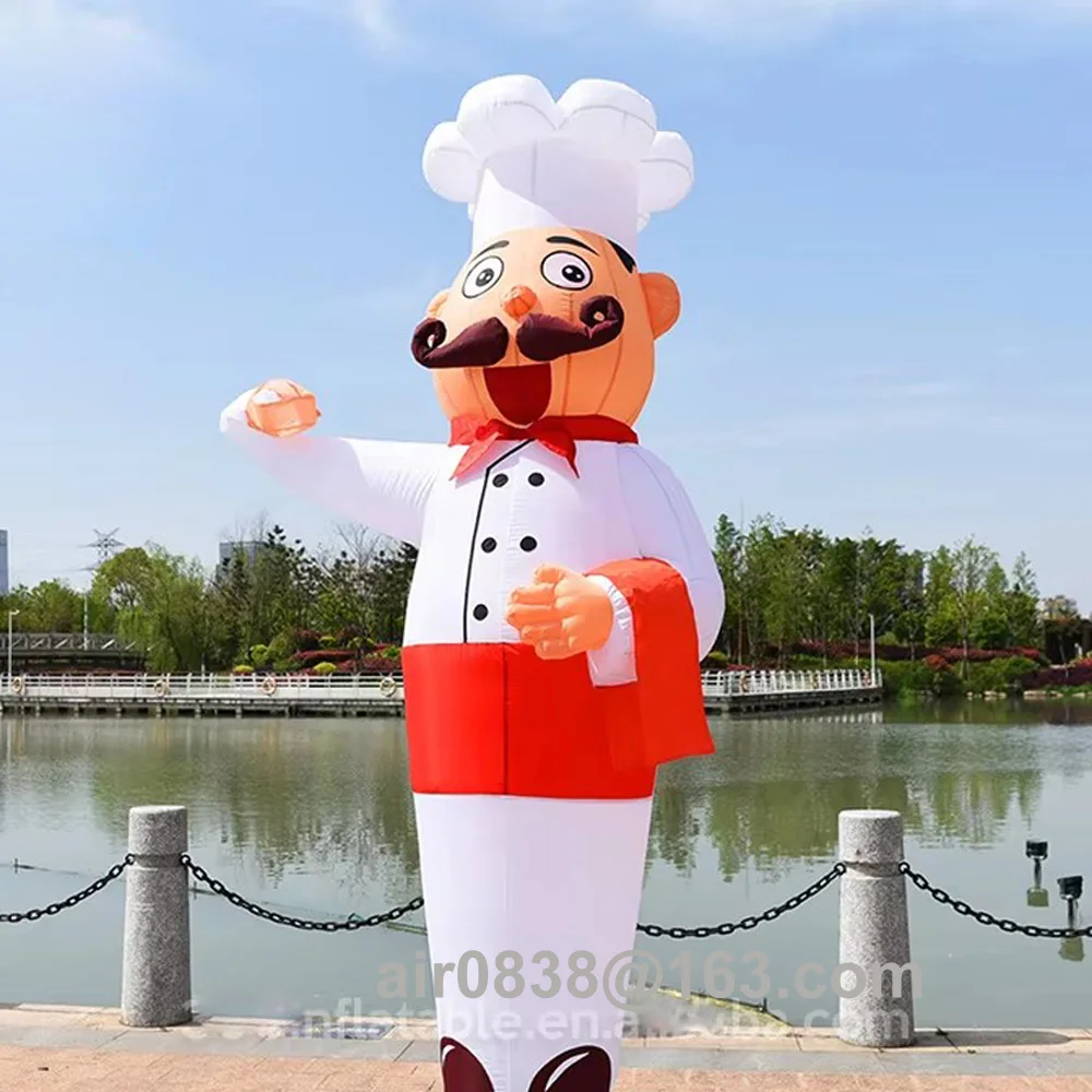 Custom Welcome Inflatable Chef Air Dancer With Waving Hand,Waving Arm Sky Dancer Tube Man For Restaurant Advertising