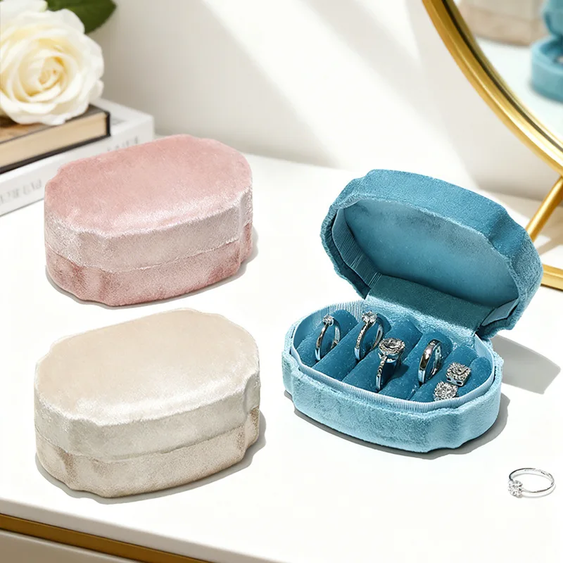

Бархатный мини-коробка для хранения колец, витрина для ювелирных изделий, коробка для хранения колец и витрина