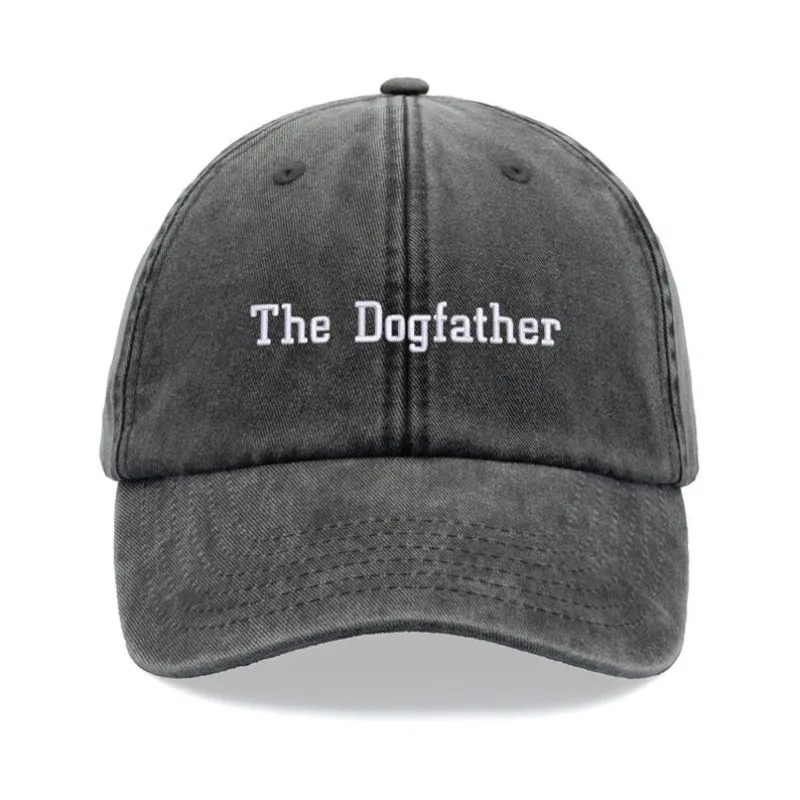 1pc Dogfather Baseball Caps Vintage Washed Unisex Dad gorras Low Profile Adjustable Faded for Sports Hiking,sun beach daliywear