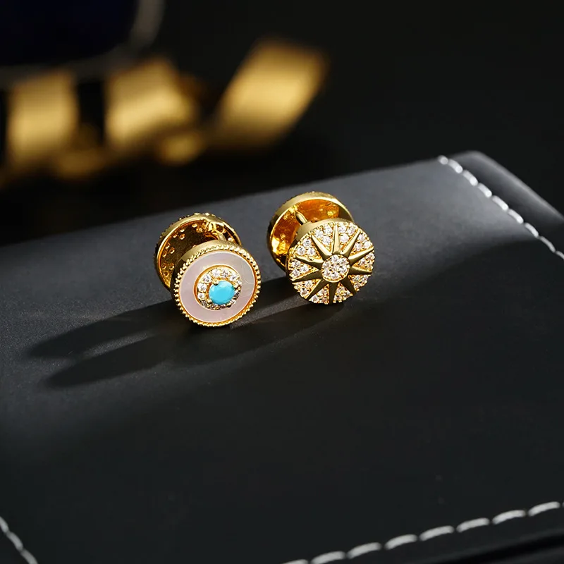 Neuankömmling Trendy Sun & Star Shiny CZ Zirkon 14K Gold Filled Lady Ohrstecker Anti Allergy Weihnachtsgeschenke Freundin – Detail 5