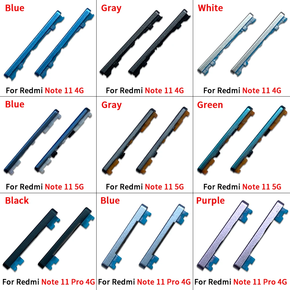 For Xiaomi Redmi Note 11S 11 Pro 4G 5G Power Volume Button Side Key Replacement Repair Spare Parts