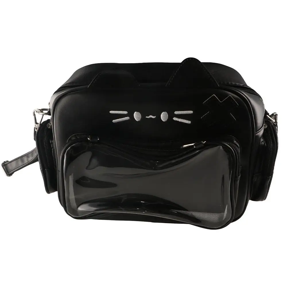 

Zipper Bag Kawaii Cat Itabag PU Cotton Doll Bag Transparent Pocket Small Item Bag Storage Bag Fashion Backpacks Women