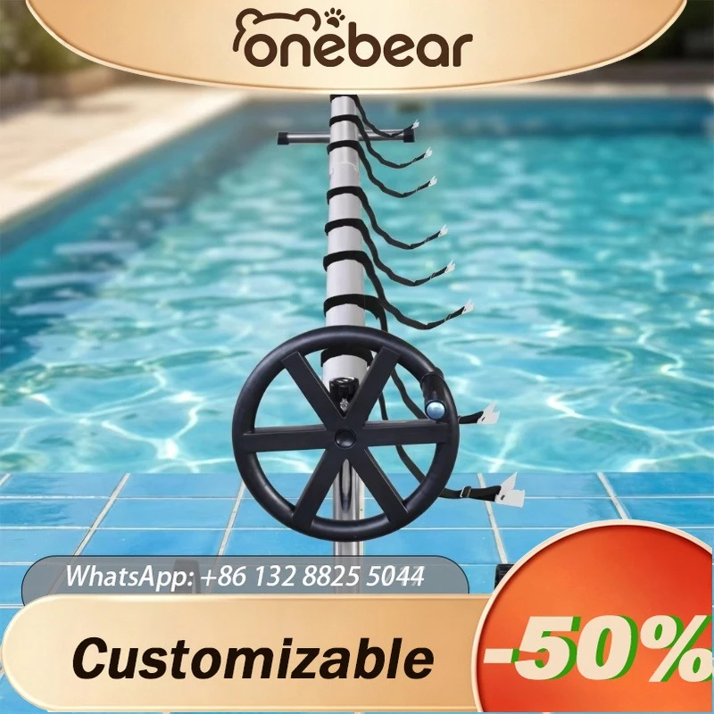 Any Size Custom Manual Swimming Pool Cover Reel Roller Thermal Dustproof Durable For Residential Commercial Pool Use