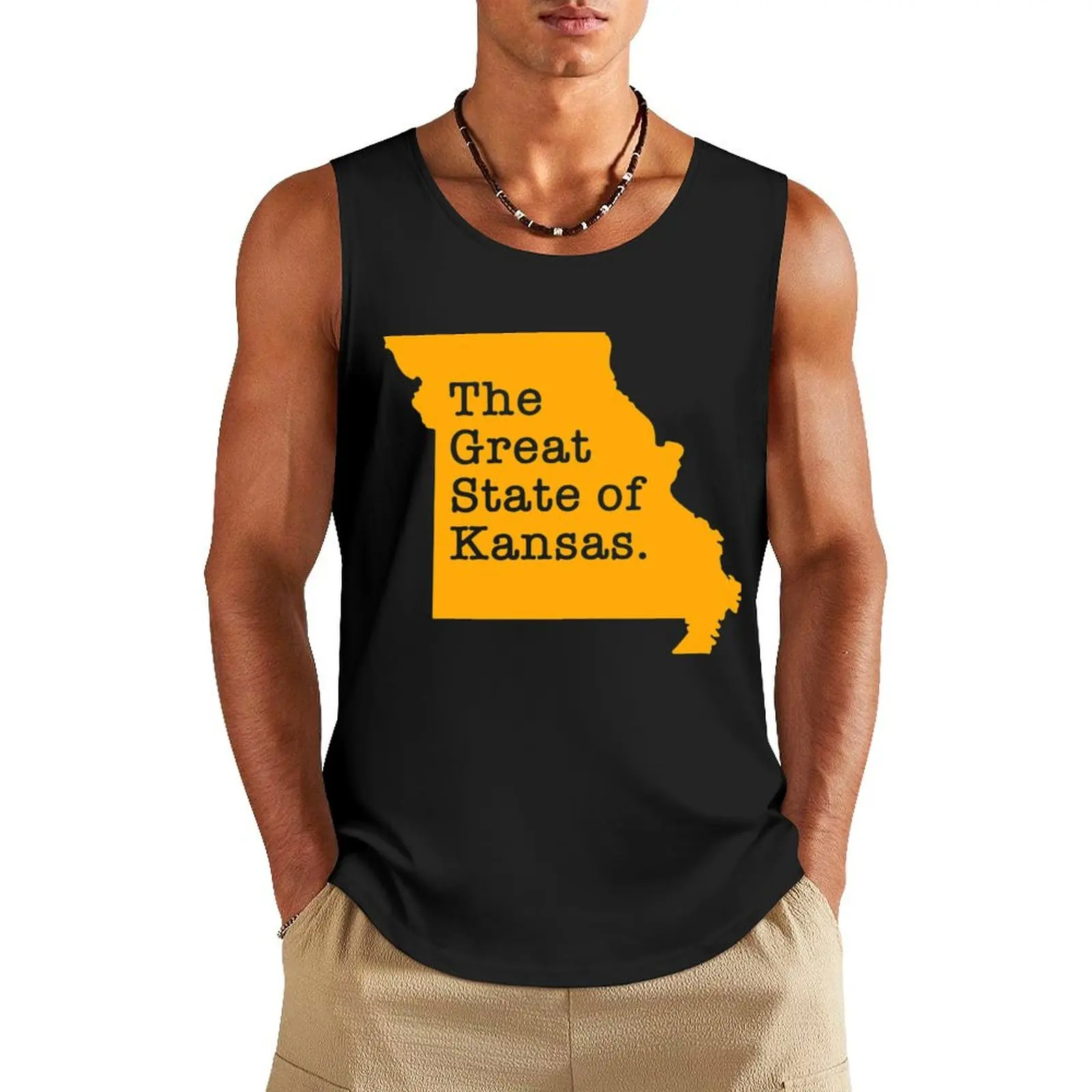 Майка большого штата Канзас, жилет для бодибилдинга для мальчиков