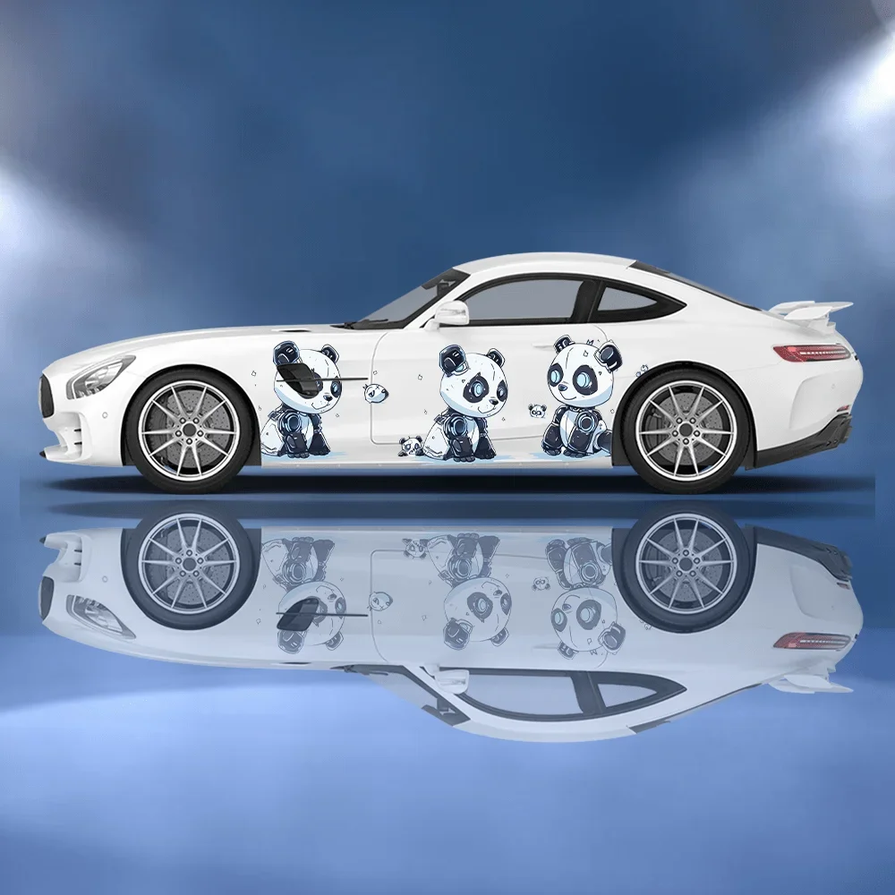 

Милые панды, меховые поза, автомобильные виниловые наклейки, самоклеящаяся наклейка из ПВХ, подходит для грузовиков, внедорожников, декор, автоаксессуары, подарок