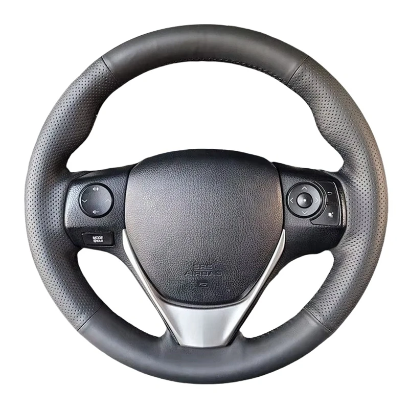 

Автомобильный чехол на руль для Toyota E'Z RAV4 Auris 2013 2014 Corolla iM 2017 Scion iM 2016, черный перфорированный кожа из микрофибры