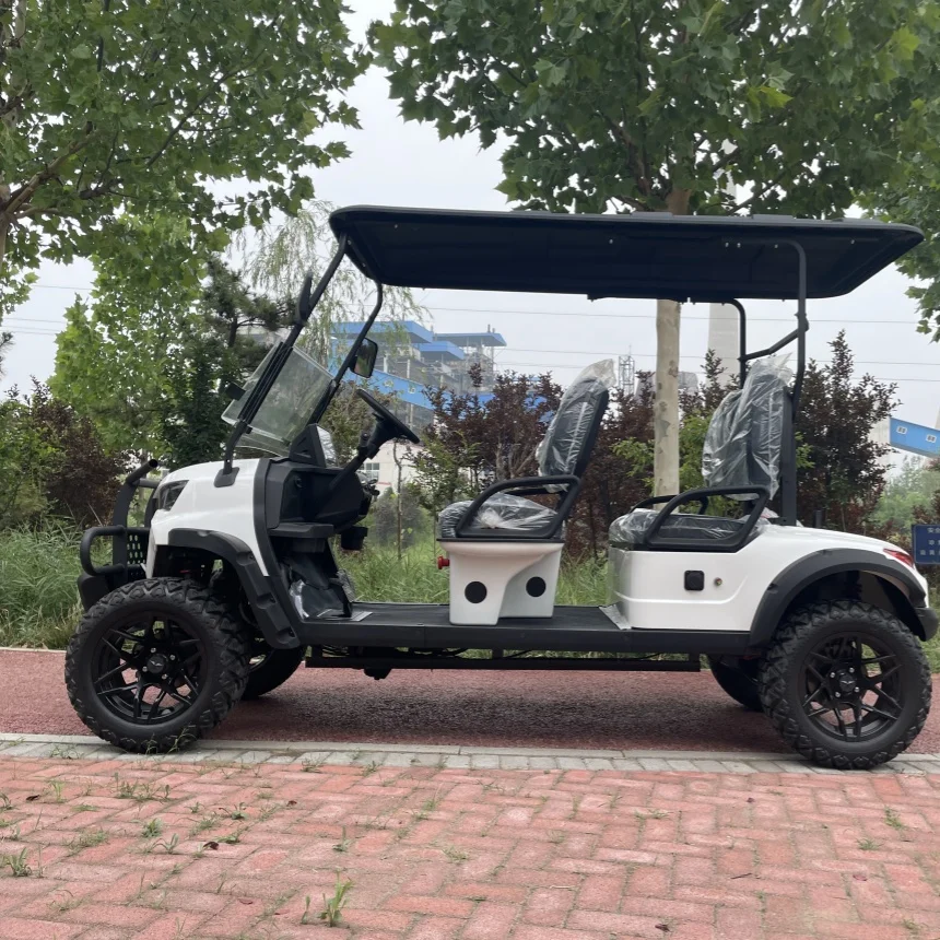 Wholesale And Retail Custom 6 Seat New E Model Golf Cart Comfortable Foldable Rear Seat Built-In Storage Box Electric Golf Cart