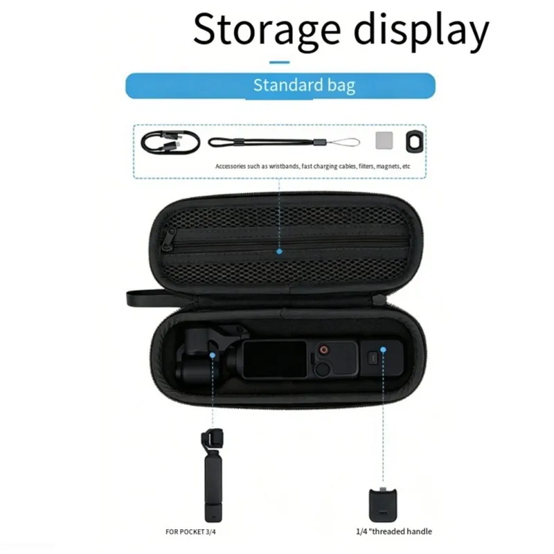 X64A-Shockproof Anti-Scratch Anti-Pressure Carrying Case For DJI Pocket 4/3 Standard Package Storage Bag Travel Handbag