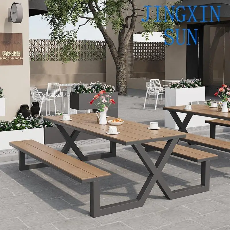 Outdoor one-piece park table and chair combination garden courtyard seat scenic spot   bench square  table