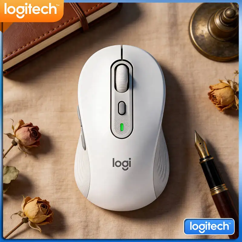Logitech M650/M650L Signature Wireless Mouse - 90% Reduced Click Noise, Recycled Plastic Body, Multi-Platform Compatibility
