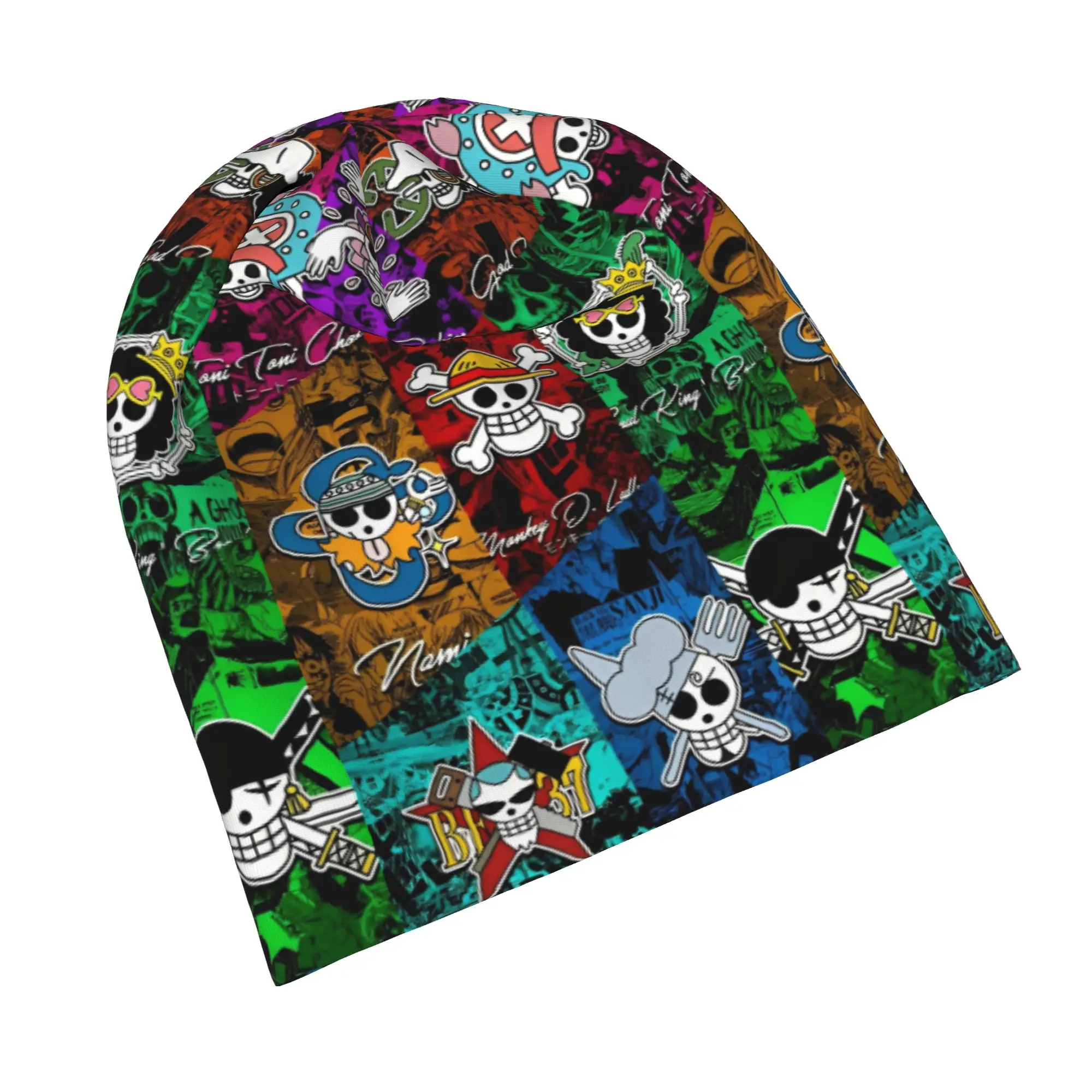 One Piece Poster Cap  Vintage Unisex Outdoor Skullies Beanies Hats Spring Warm Multifunction Bonnet Hat