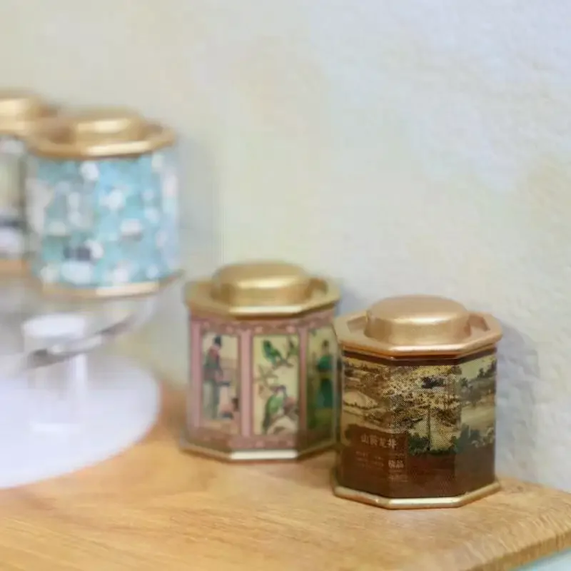 1/12 casa de muñecas en miniatura, lata de café, lata de té, modelo de artículo de simulación, adorno, Mini juguetes, muebles, accesorios para decoración de casa de muñecas