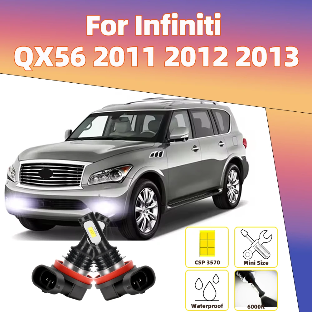 

2 шт. яркие светодиодные автомобильные противотуманные фары для Infiniti QX56 2011 2012 2013 светодиодные передние противотуманные фары 6000K 12 В аксессуары