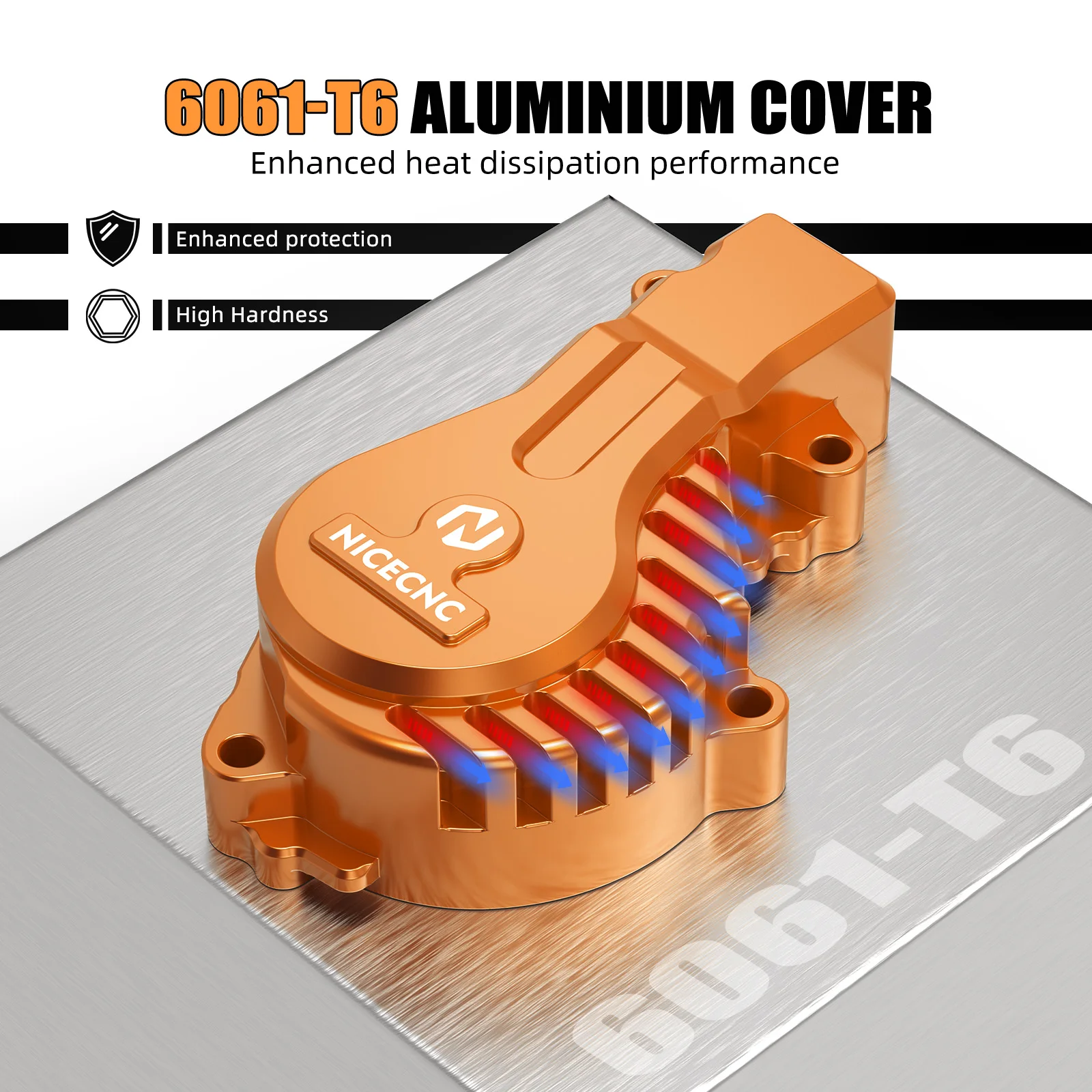 Finned Water Pump Cover for KTM 690 Enduro R 690 SMC R Husqvarna 701 Supermoto 701 Enduro GasGas 700 ES 700 SM SMC 690 Duke view 4