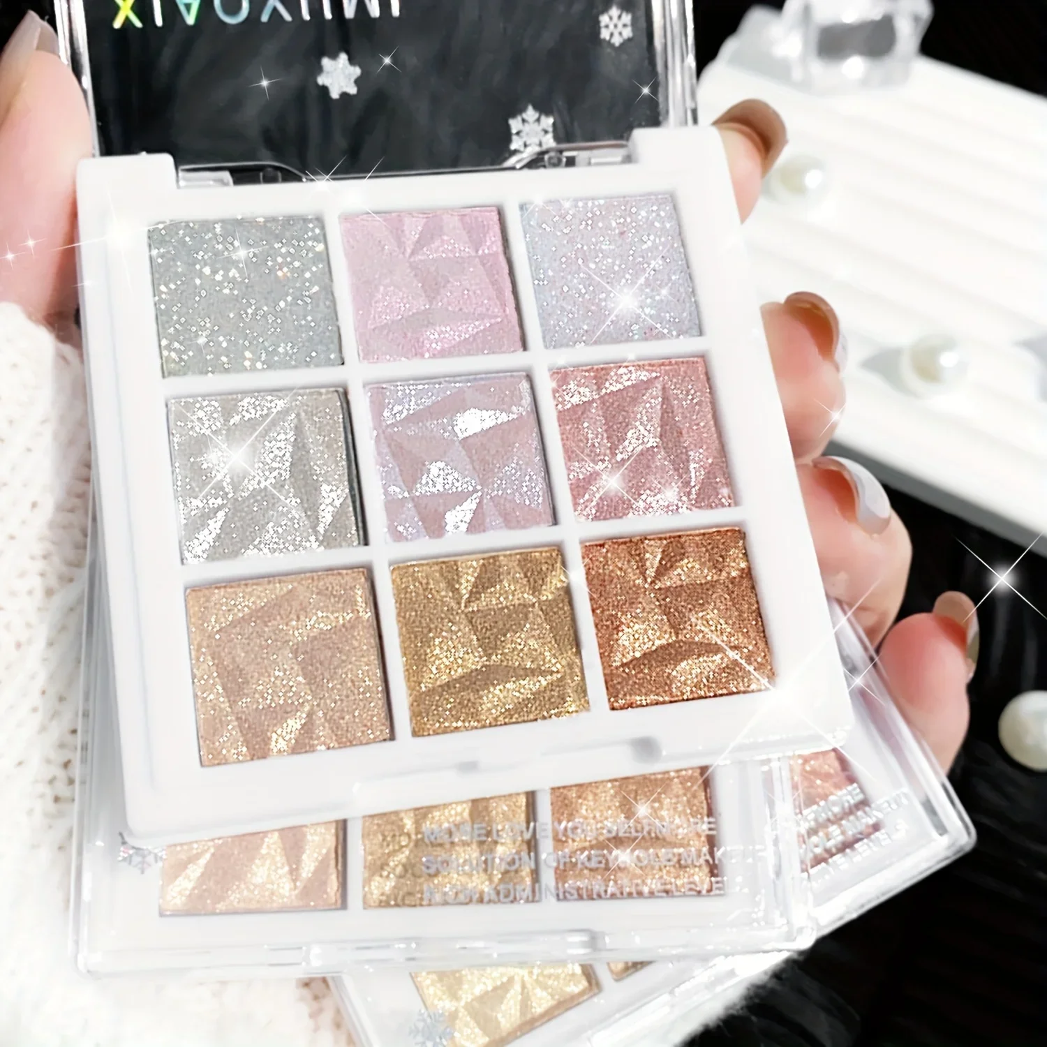 Luxo Shimmer 9 tons - Mistura de tons metálicos e prateados, cor duradoura, natural e brilhante, sombra marrom rosa dourada