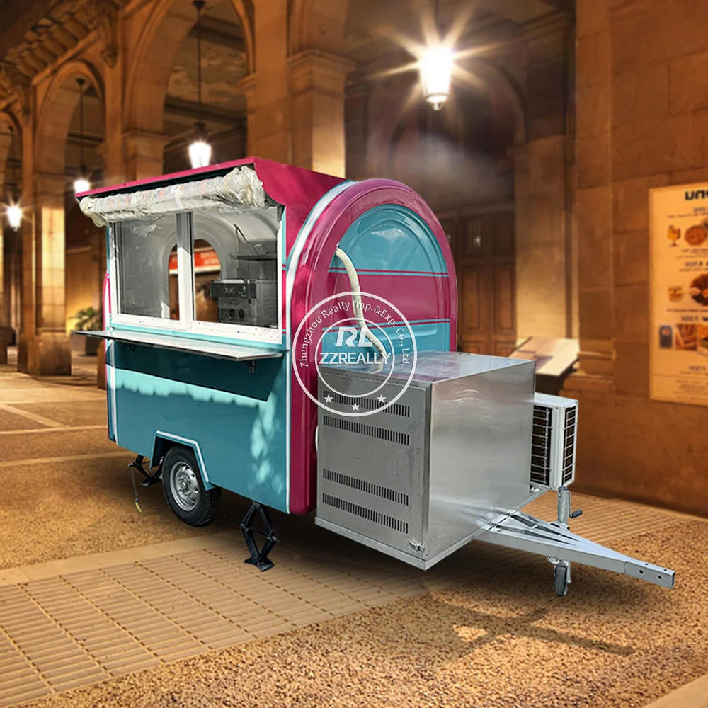 Small Mobile Burger Coffee Trailer Outdoor 2.2m Snack Truck with DOT CE Fully Equipped Food Trailer