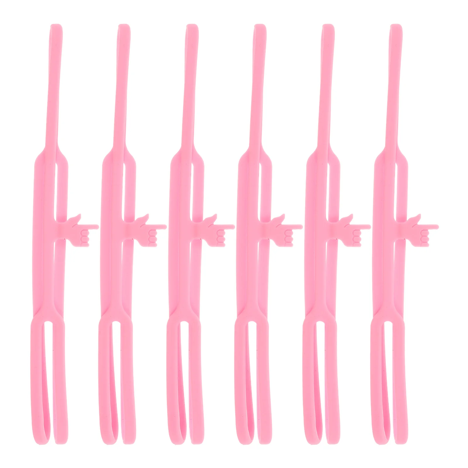 

6 Pcs Bookmarks Elastic Finger Creative Writing Markers Silicone Accessories Stationery Point Students Pink Sports Supplies