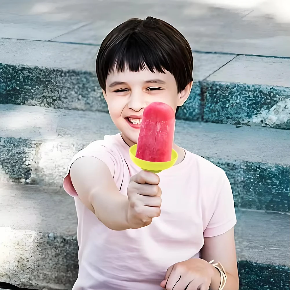 1/4Pcs Drip Free Popsicle Holder Color Silicone Portable Reusable Holder For Summer Originality Kids Ice Cream Party Treats Rack