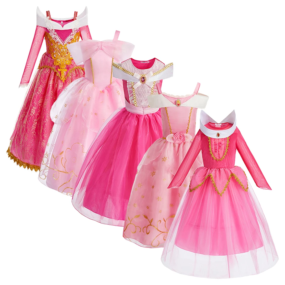 

Snow White Halloween Costumes Kids Aurora Cosplay Clothes Winter Beauty Girl Rapunzel Dress Autumn Cinderella Princess Dress