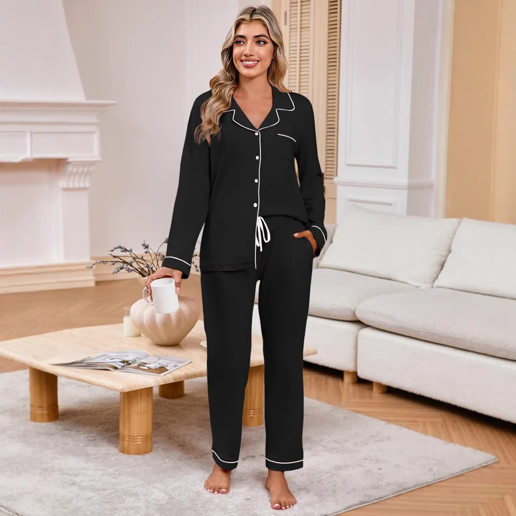 

Women's Long Sve Button up ket Cardigan Set Comfortable Home Clothes Autumn Winter Season round Ne Other Material Hom...