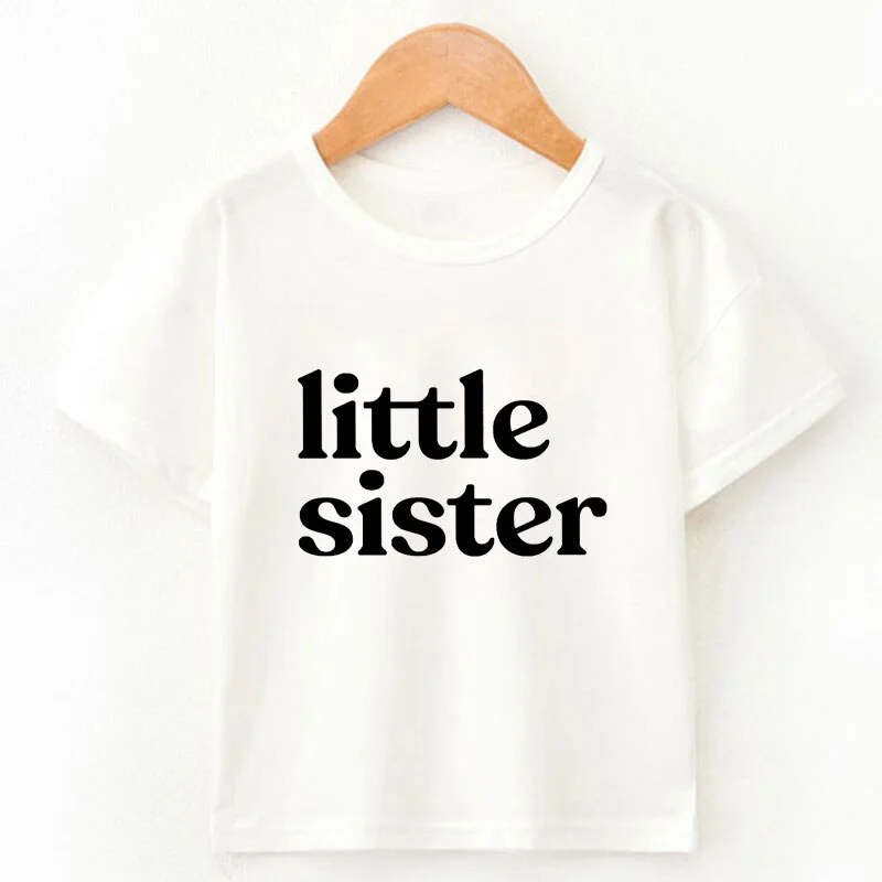 3-13 Years Old New Toddler Clothes Summer 2022 Girls T-shirt Boys T Shirts Little/Big Sister & Brother Tshirt Unisex Tee DIY