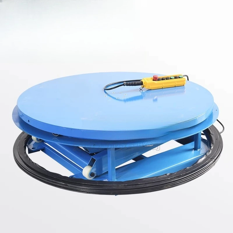 Electro-hydraulic lifting table Remote control scissor packing platform positive and negative rotation of industrial turntable