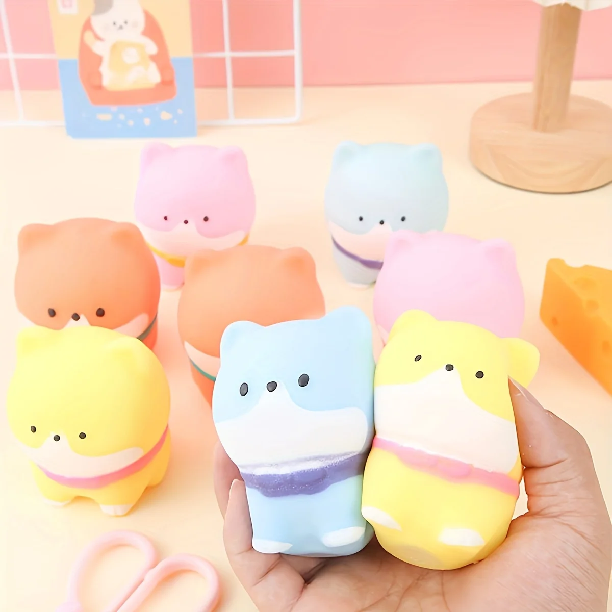 Shiba Inu Fidget Stress Ball - Jouet à presser spongieux Gadget de relaxation anti-anxiété pour adultes et enfants