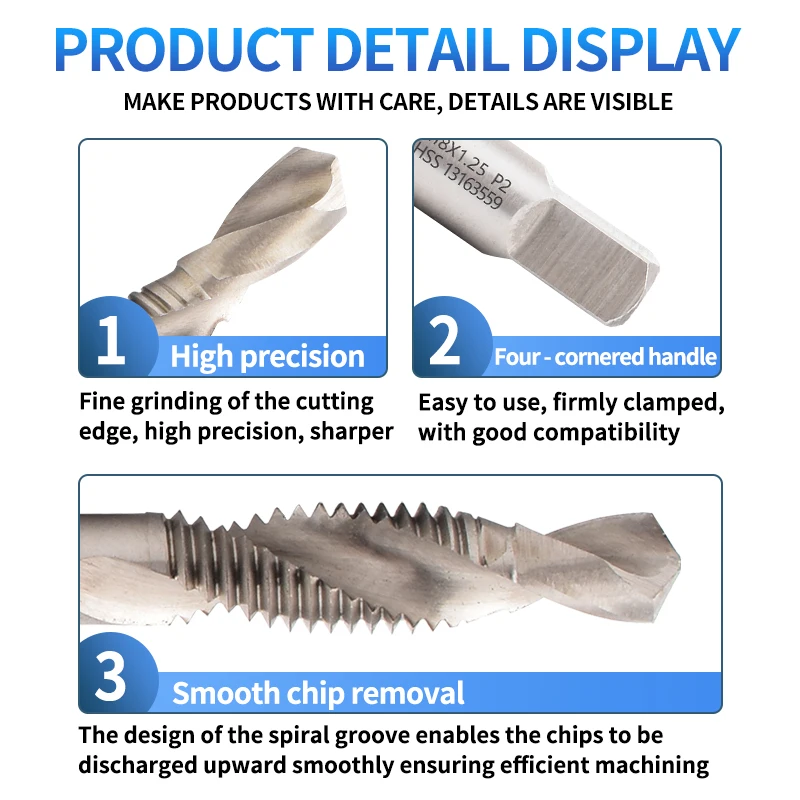 UT TAP 1 قطعة HSSE-M35 عرافة عرقوب M3-M10 مركب الحنفية سداسية الحفر والحنفية آلة الصنبور المتكاملة مع ثقب الشطب أداة