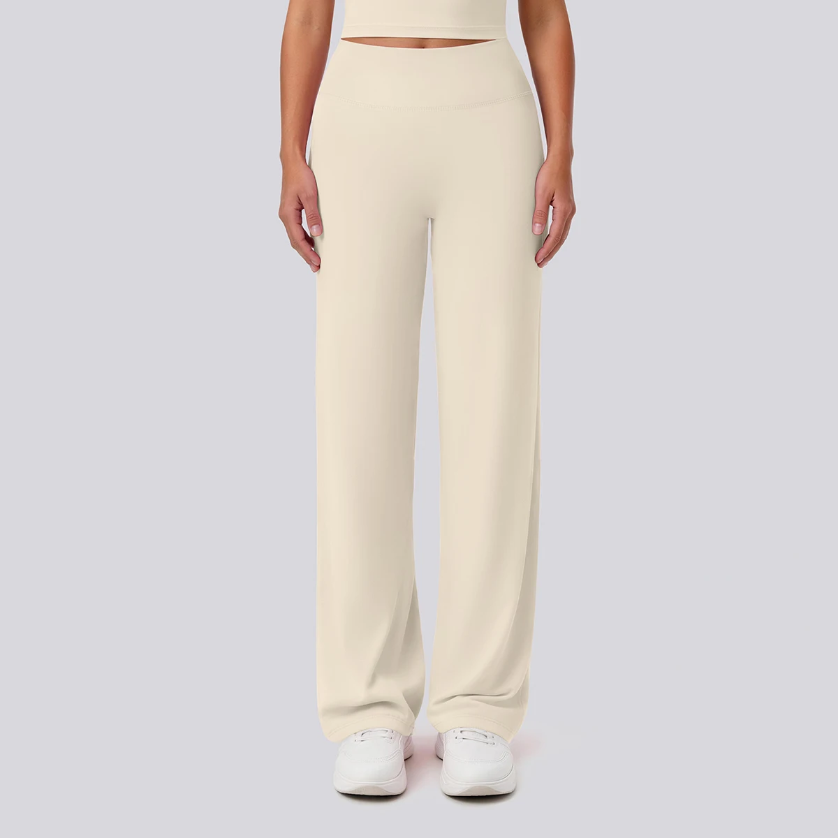 Rooftrellen Damen-Sporthose, Schlaghose, Hochgeschnittene, Lose Weite Hose, Einfarbig, Dünne Fitness-Sporthose für Frauen – Detail 27