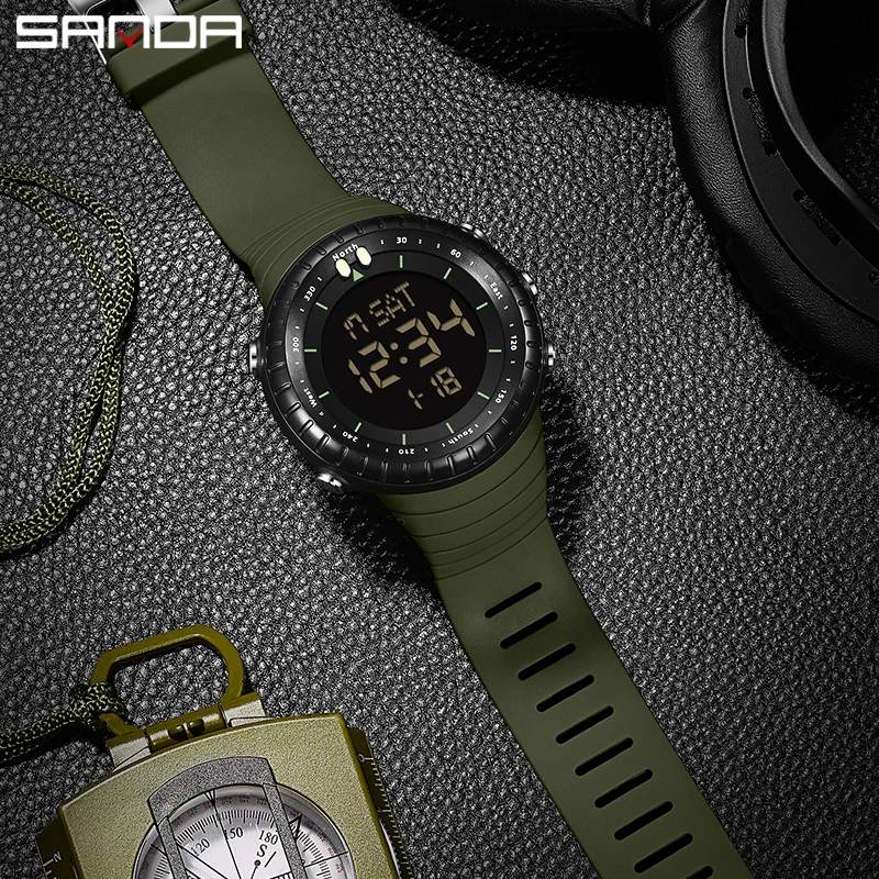 SANDA Fashion Military Sports Watch for Man 50m Waterproof Digital Watches Luxury Outdoor Men\'s Wristwatch Original Clock 6184