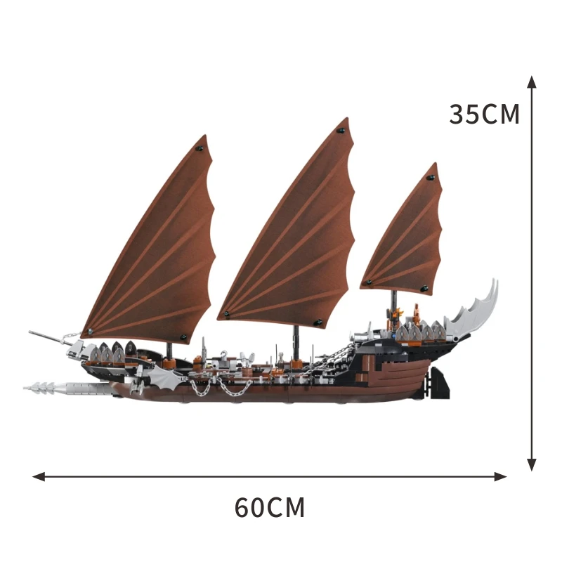 Pirate Ship Ambush Building Blocks Bricks Boat DIY Educational Toy Christmas Birthday Gifts Compatible 79008 16018